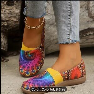 New! Women's Colorful Comfortable Flat Shoes, Casual Slip On. Size: 8